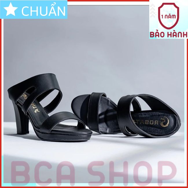 Giày cao gót nữ màu đen 7p RO336 ROSATA tại BCASHOP hở mũi, hở gót, cắt sành điệu và thời trang