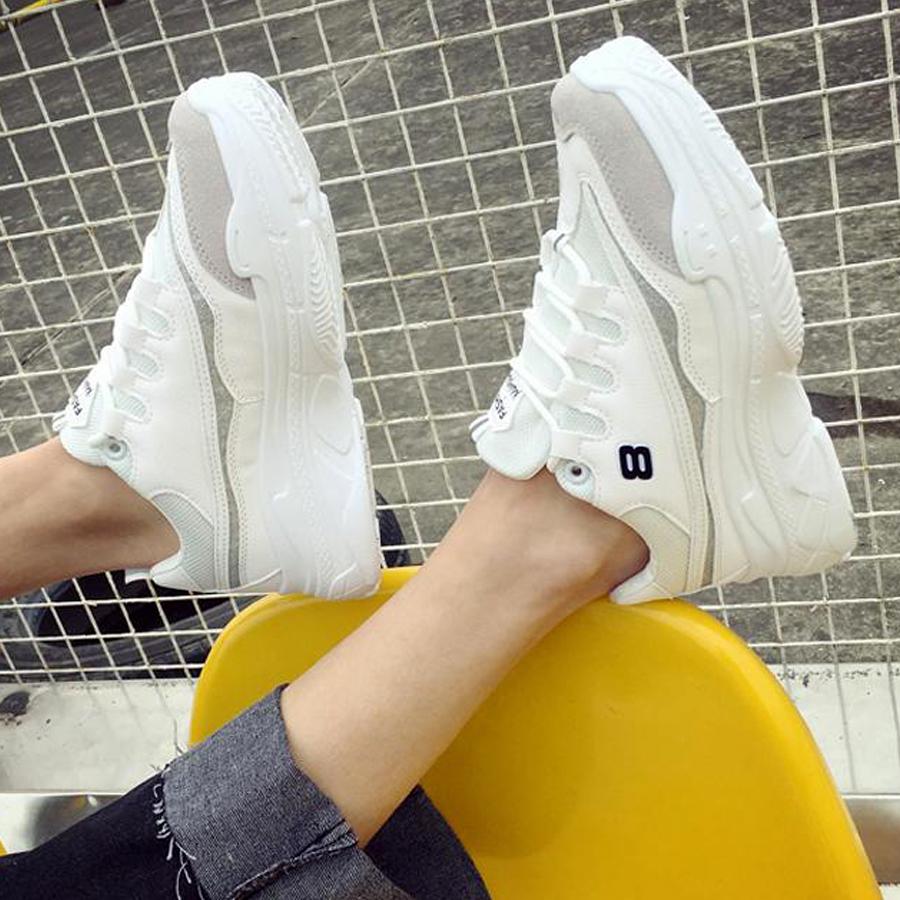 Giày sneaker nữ số 8 kim tuyến xinh xắn