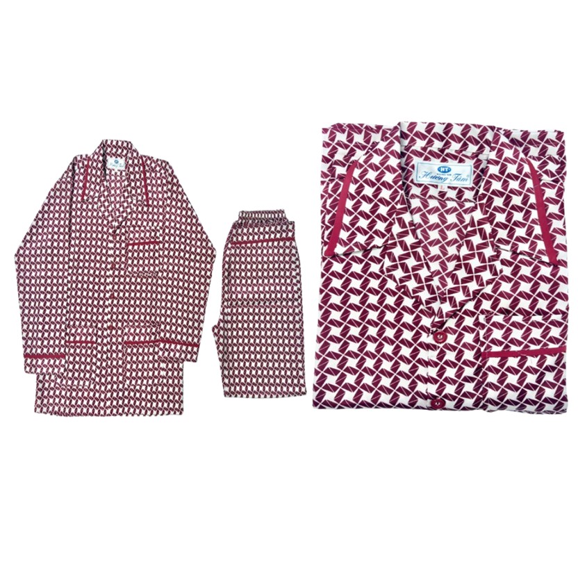 Bộ Pyjama HUONGTAM Phi tay dài nam cao cấp(PDP01N18). Chất liệu vải polyester mềm mại, thoáng mát, không phai màu