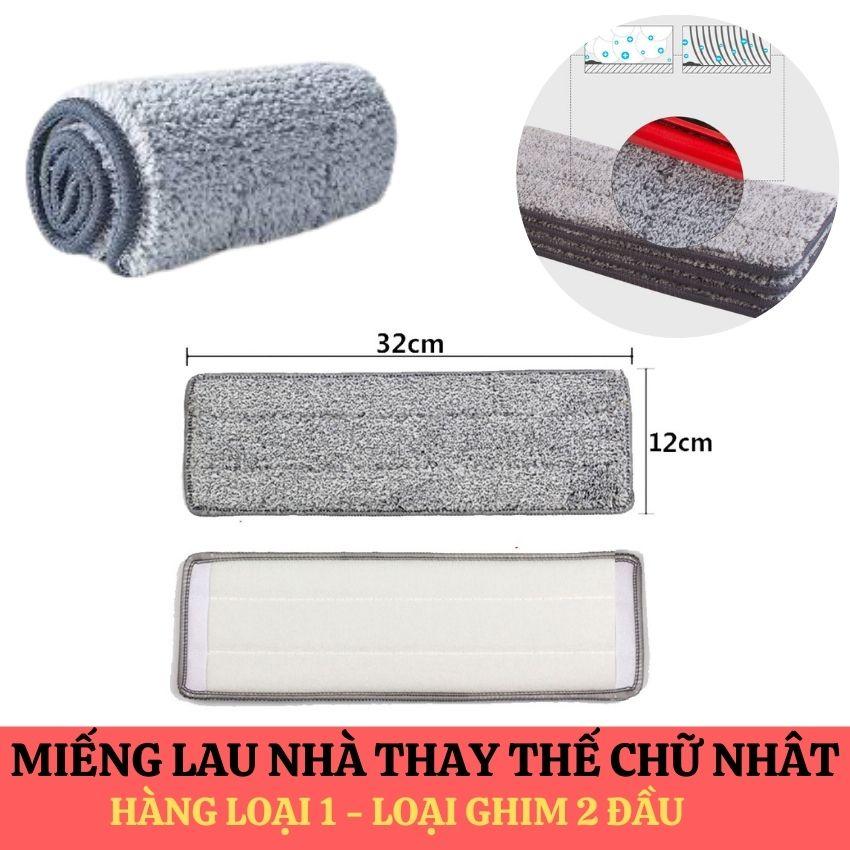 Miếng Lau Nhà Thay Thế Dành Cho Cây Lau Nhà Hình Chữ Nhật dán cố định 2 đầu siêu tiện lợi