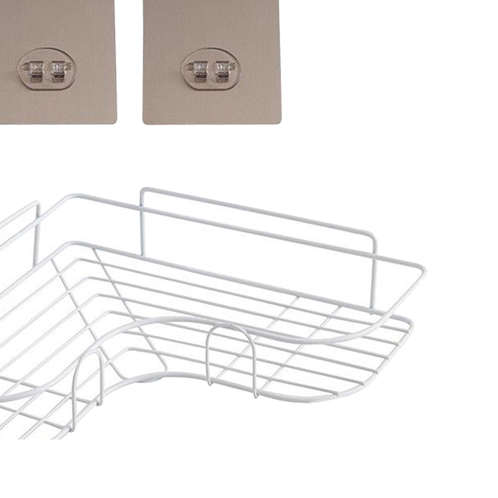Corner Shower Caddy, Wall Mounted Bathroom Shelf with Adhesive, Storage Organizer for Toilet, Dorm and Kitchen