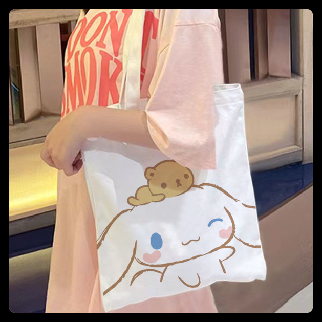 Túi tote nữ xinh con vật thú cưng cute canvas đeo vai đẹp cỡ lớn vừa sách vở giá rẻ thời trang học sinh dễ thương