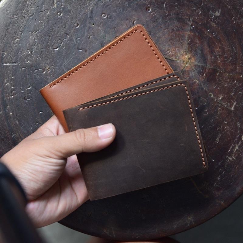 Ví ngang nam da bò ví da thuộc thảo mộc may thủ công của Junsleather