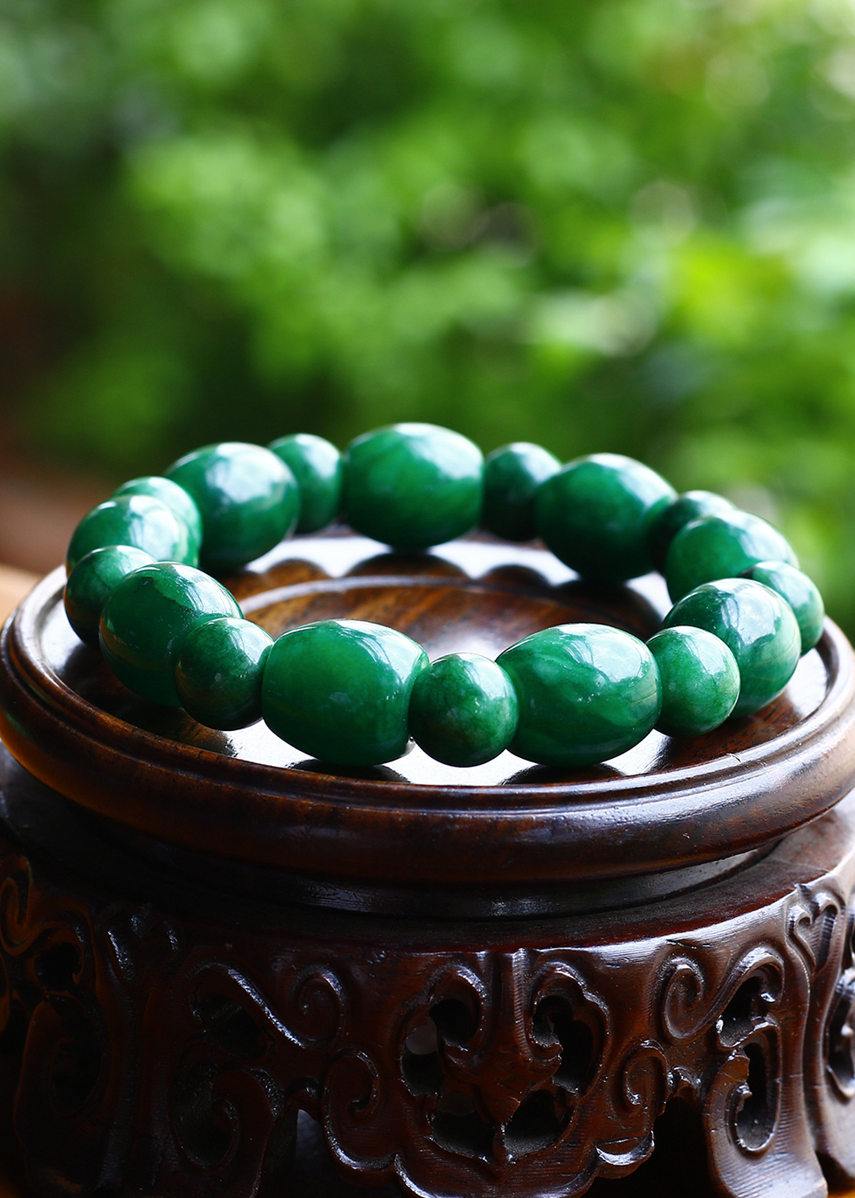 Vòng lu thống cẩm thạch sơn thủy size hạt 12mm mệnh hỏa , mộc - Ngọc Quý Gemstones