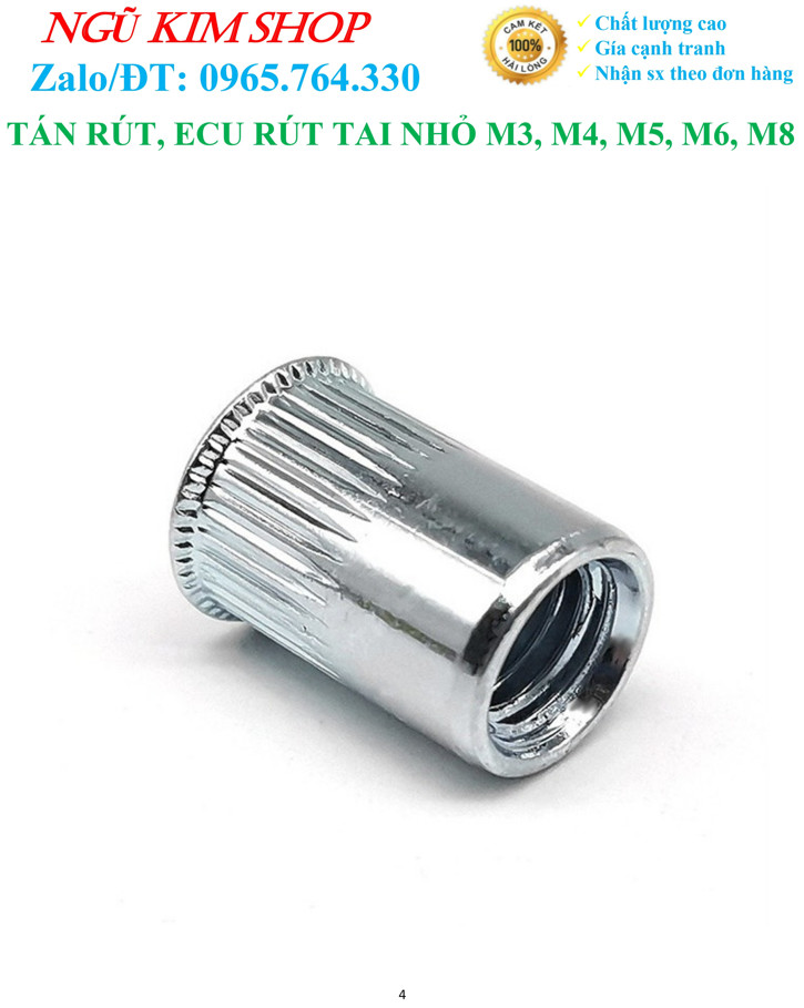 TÁN RÚT _ ECU RÚT TAI NHỎ M3, M4, M5, M6, M8