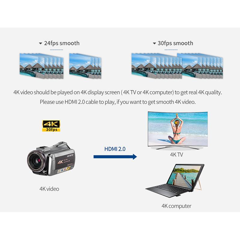 Ordro AZ50 Video Camera quay phim 4K Professional 64x Digital Zoom Zoom IR Night Vlog Camara Filmadora cho video YouTube