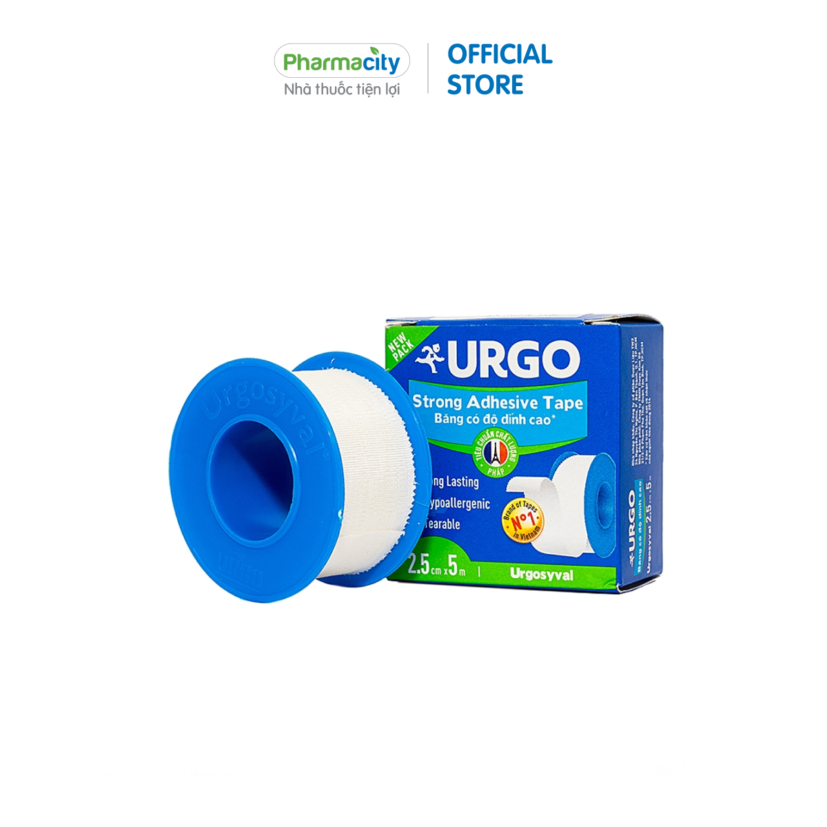 Băng keo lụa có độ dính cao Urgo Syval (2.5cm x 5m)