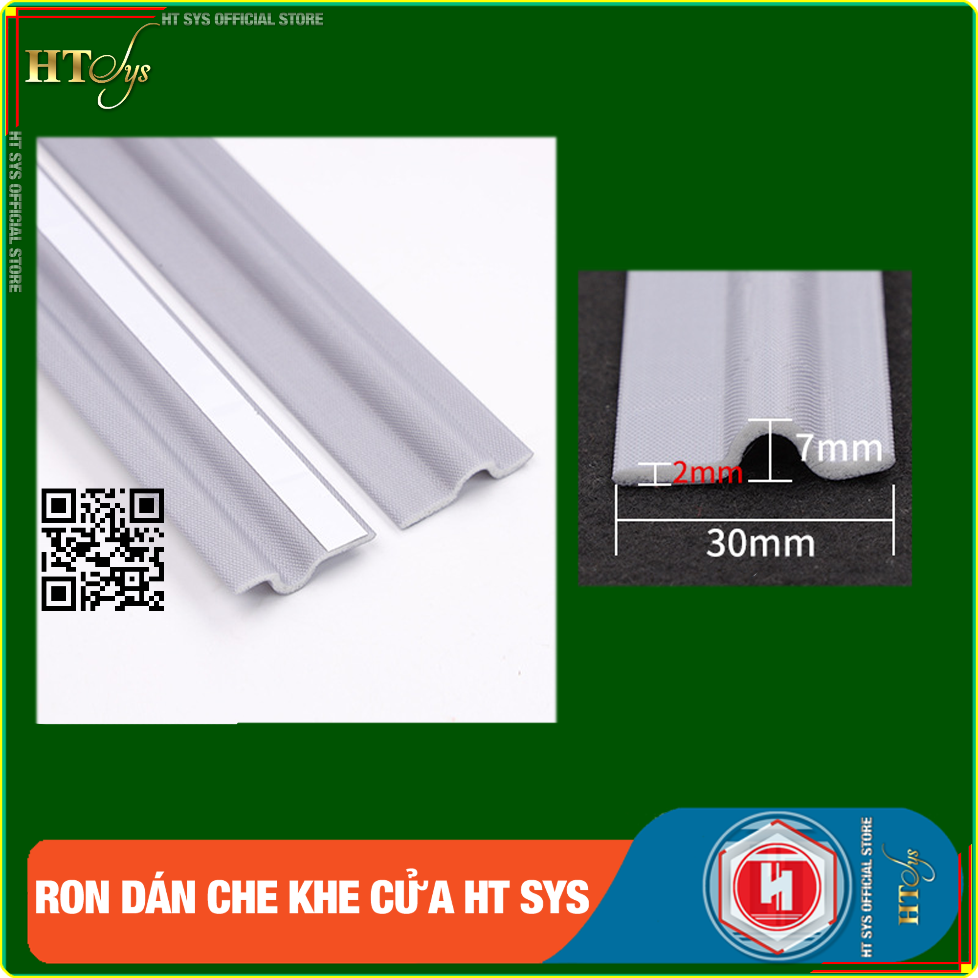 Ron Chặn Khe Cửa HT SYS - Vật Liệu PU Và PE Cải Tiến Chống Mài Mòn - Cuộn Ron Dán Che Khe Hở Cửa, Chân Cửa, Khung Cửa - Ngăn Gió Lùa, Cách Âm, Chống Bụi, Ngăn Côn Trùng, Chống Thoát Khí Điều Hòa, Chống Va Đập Cửa - Hàng Chính Hãng