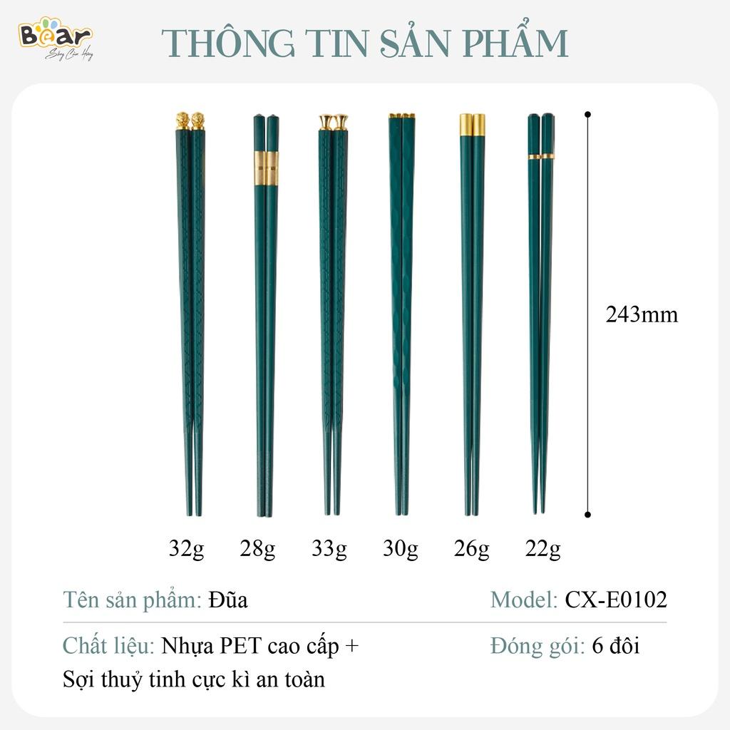 Đũa Kháng Khuẩn Cao Cấp Bear, Kháng Khuẩn Nano Bạc, chất liệu an toàn CX-E0102 - Hàng Chính Hãng