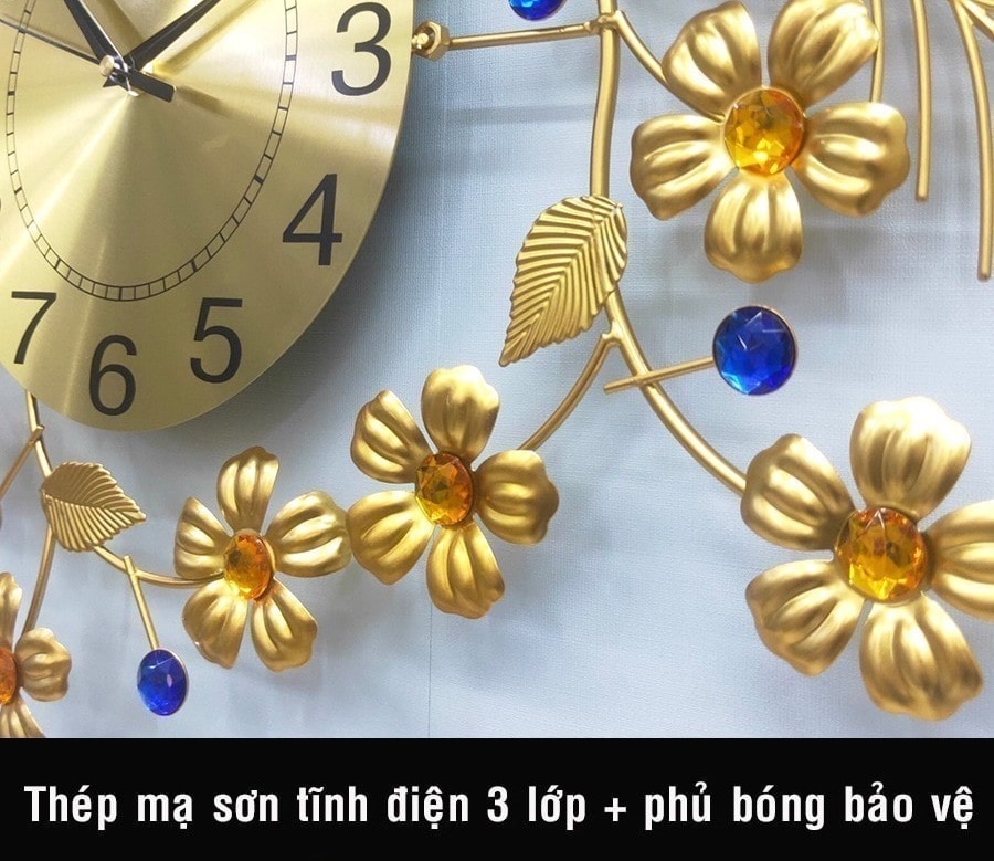 Đồng Hồ Treo Tường Con Chim Công Khổng Tước Kim Trôi A999 Nghệ Thuật Cao Cấp Shouse hiện đại 3D kích cỡ lớn đẹp treo phòng khách