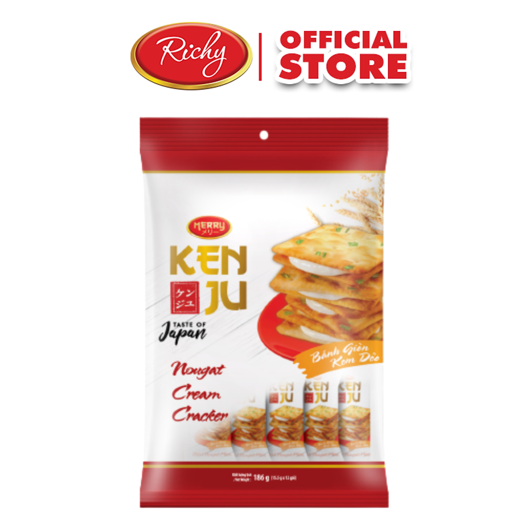 Bánh quy Richy KENJU giòn kem dẻo 186gr - hương vị Nhật