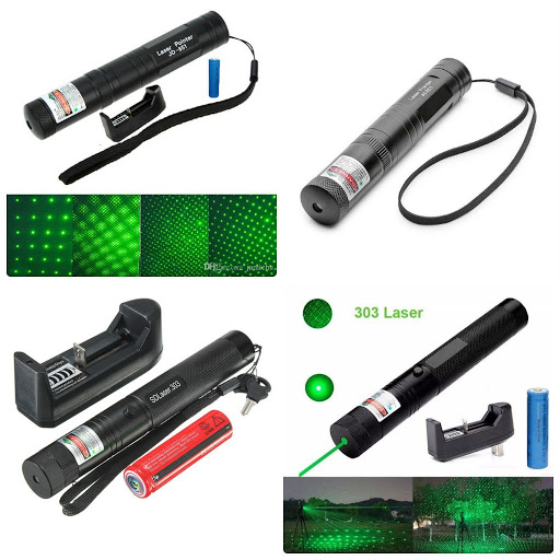 Đèn Chiếu Tia Laser 303 Tia Xanh / Tia Đỏ Cầm Tay Ánh Sáng Mạnh