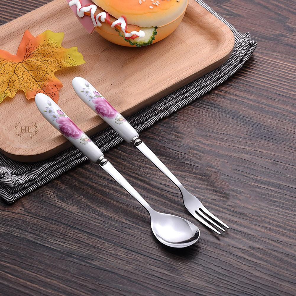 Thìa cafe - Nĩa size Bé | THÌA NĨA INOX CÁN SỨ