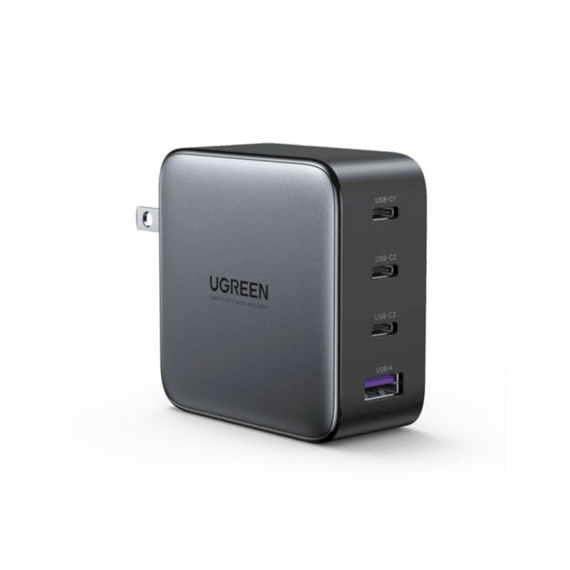 Ugreen UG40737CD226TK 100W US PD3.0 GaN màu đen 3C + 1A sạc siêu nhanh 4 cổng 3 x usb type C và 1 x A chân cắm dẹp - HÀNG CHÍNH HÃNG