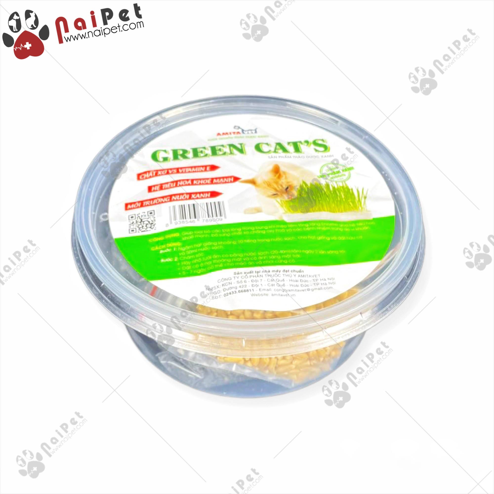 Bộ Trồng Cỏ Tươi Cho Mèo Cat Green Cat’s Amitavet CTT005