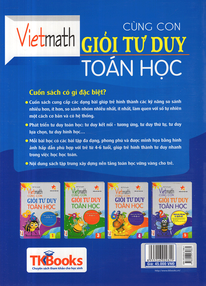 Combo - Vietmath Cùng Con Giỏi Tư Duy  Toán Học (5 Tập)