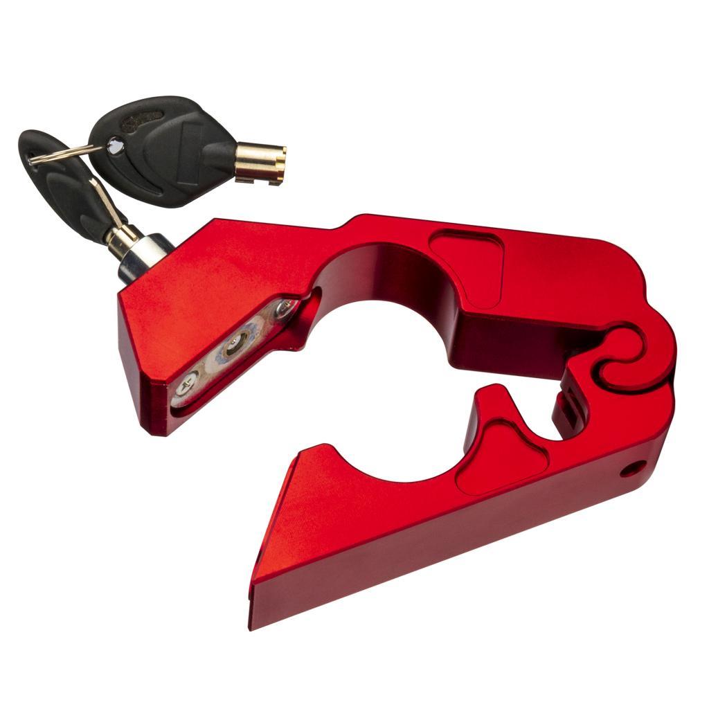 Red Motorcycle Lock Anti Theft Bicycle Handlebar Grip Lock for Scooters ATV Street Bike Dirt Bike Motorbike