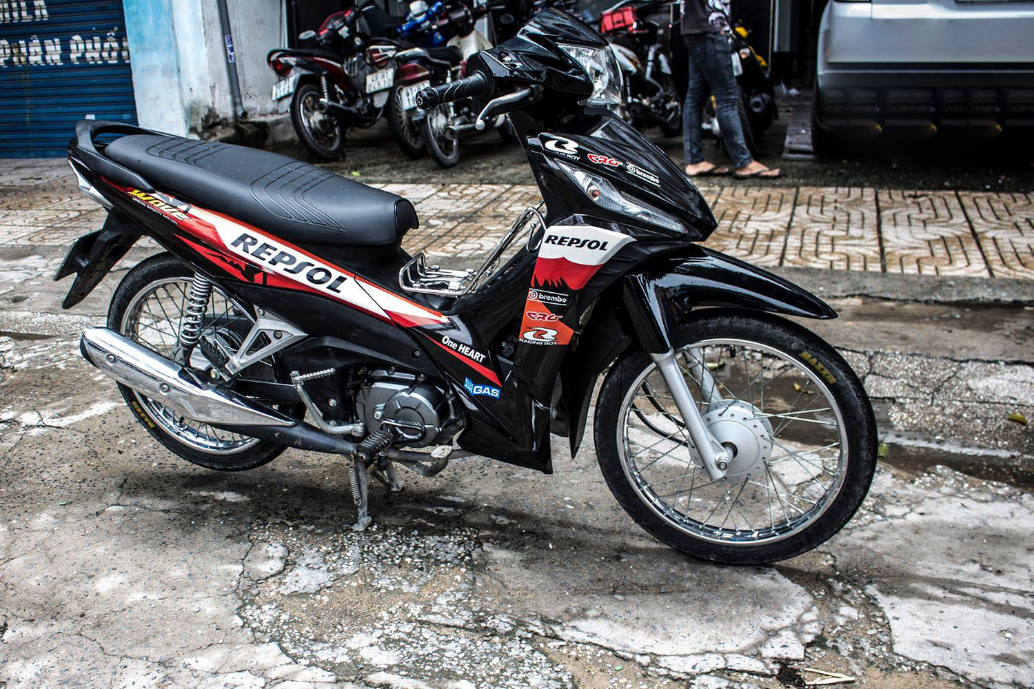 Tem trùm Wave RSX Black Repsol V2