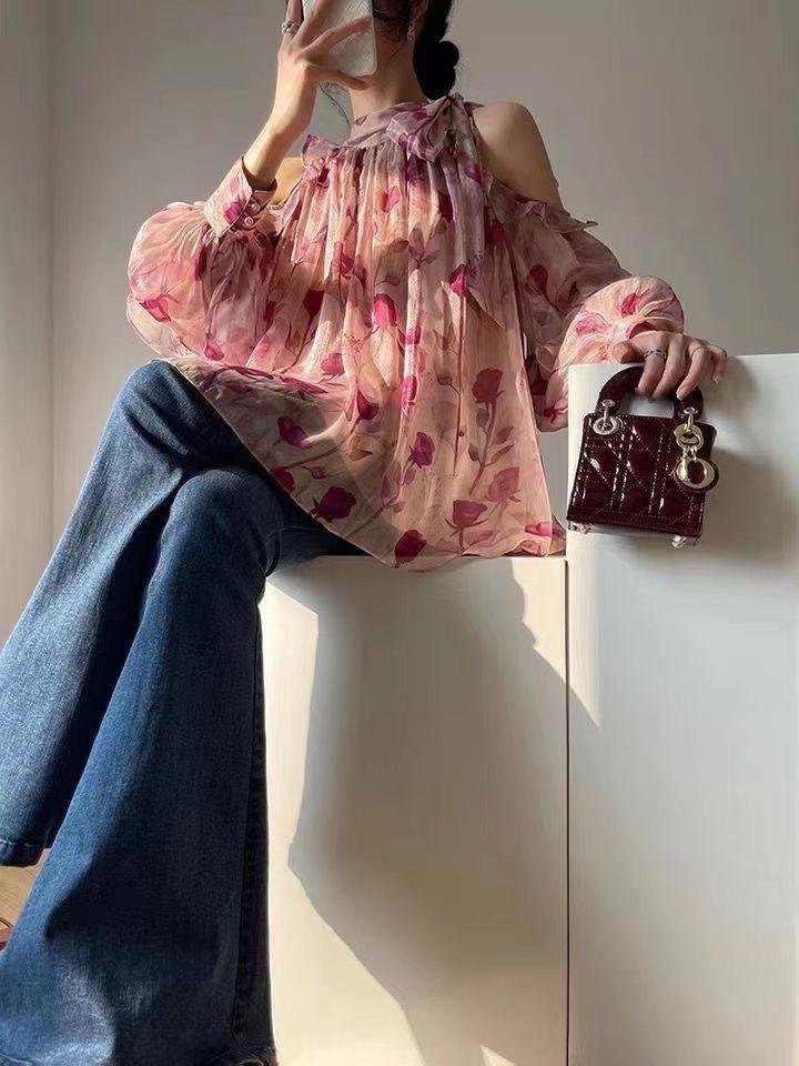 CHENGRUI 2023 Mùa hè Pháp Tea Break Dress hoa ngọt ngào nghỉ mát gió đèn lồng tay áo đầm cổ tích nhỏ