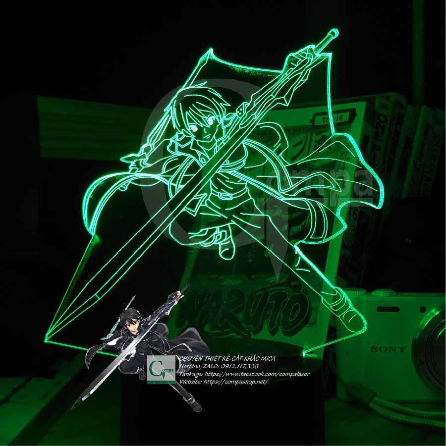 Đèn Ngủ Anime Đèn Ngủ LED 3D Sword Art Online Kirito Type 04 ASAO0104 16 màu tùy chỉnh