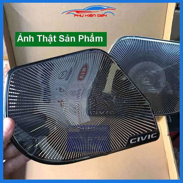 Bộ ốp màng loa vân Titan cho xe Civic 2016-2017-2018-2019-2020-2021 chống xước trang trí nội thất ô tô