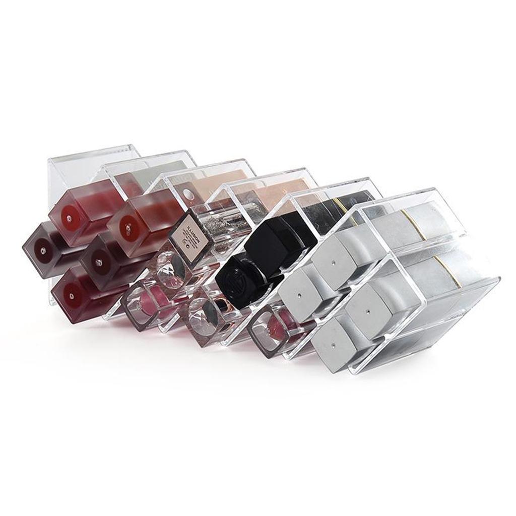 24 Grids Lipstick Nail Holder Display Clear Acrylic Makeup Organizer