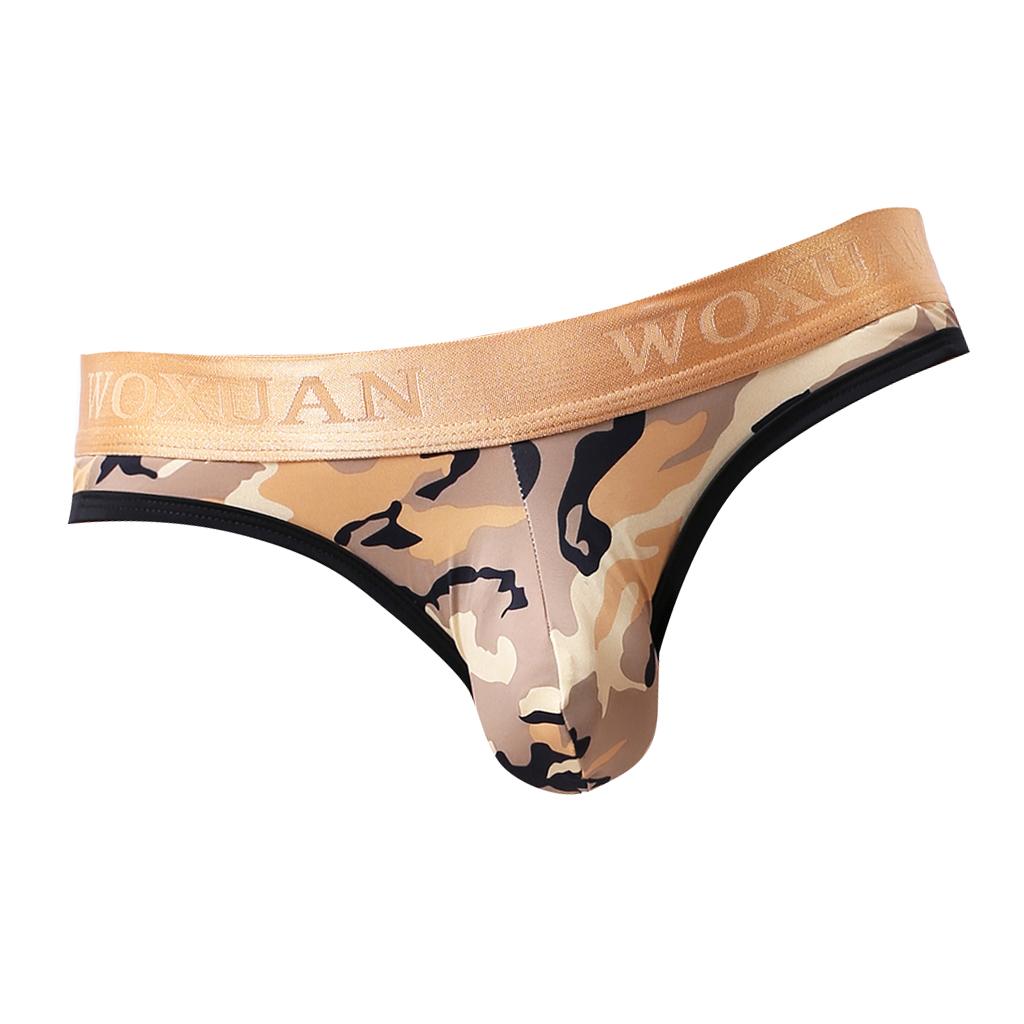Men Camo G String Thong Camouflage Pouch Underwear Bikini S-XL