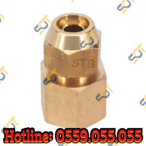 Thẳng ren trong 1/4 (13), 1 đầu côn lồi NPT (Brass Flare Fitting Female Connector)