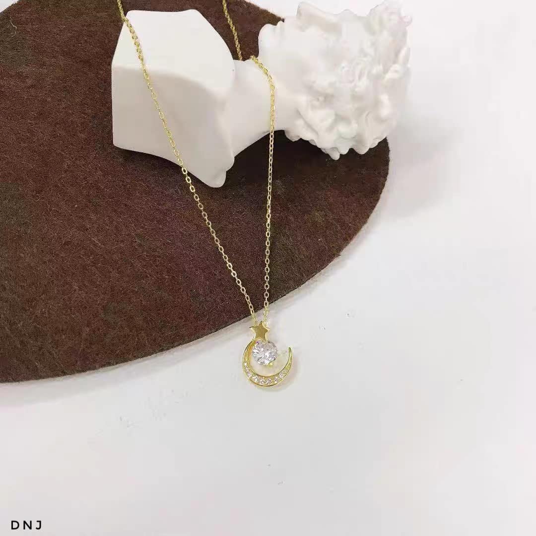 Dây chuyền nữ mặt trăng sao chất liệu bằng bạc s925 MS090
