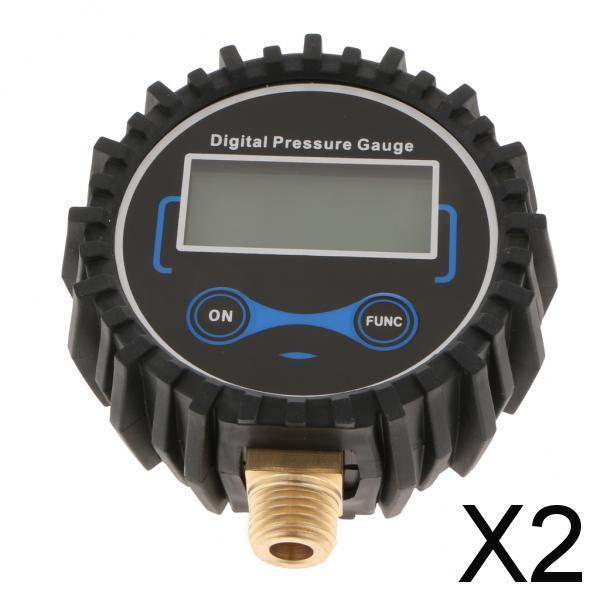 2x Digital Tire Pressure Meter with LED Backlight 200 PSI for Vehicles
