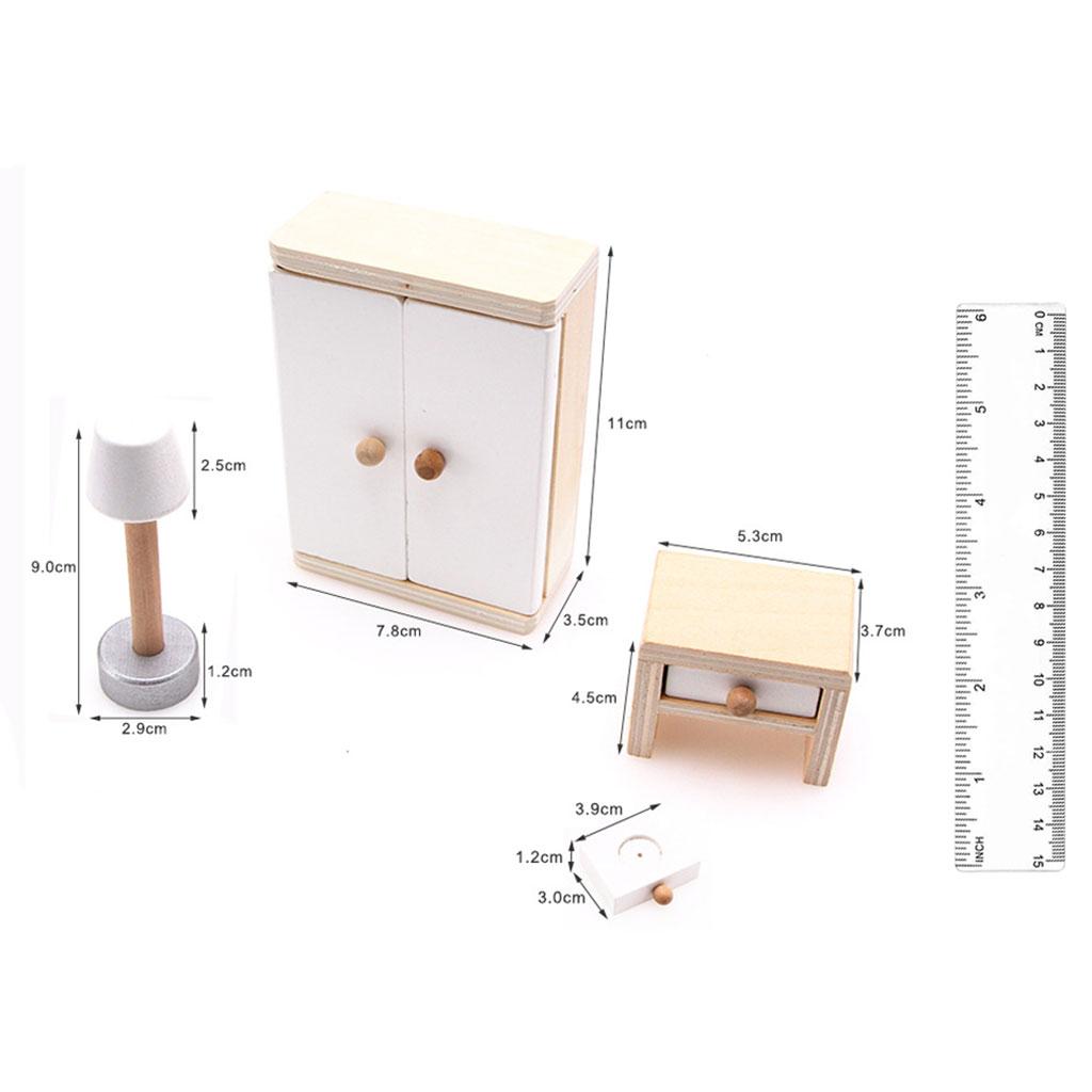 1/12 Doll House Bedroom Set Wardrobe Miniature Furniture Household Closet