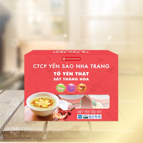 Set 6 Tổ Yến Ăn Liền Vị Hạt Sen &amp; Hạt Sen Táo Đỏ - Bộ Hộp Quà Yến Sào Nha Trang