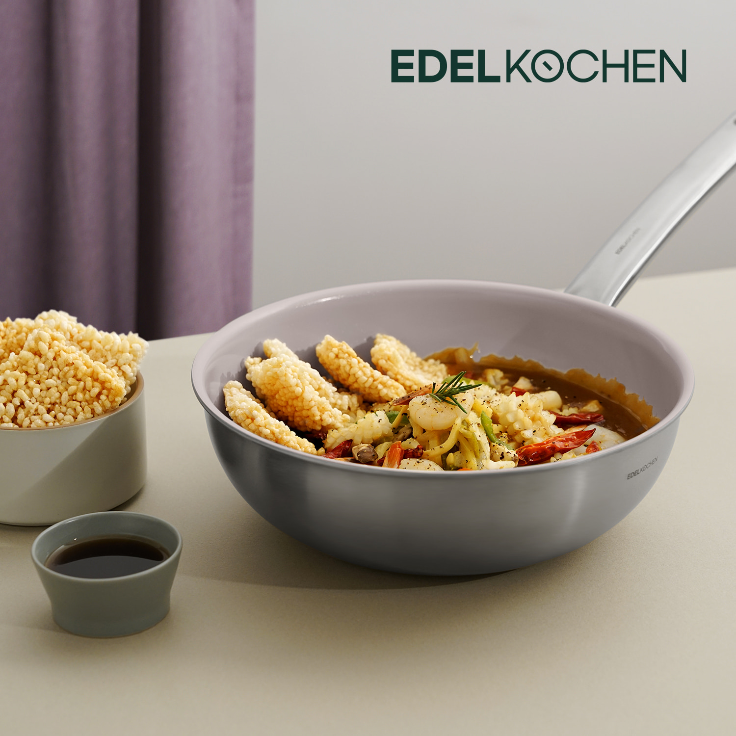 Chảo Inox 304 đúc liền khối Hàn Quốc Easy Prism phủ chống dính Ceramic Oganic 24cm