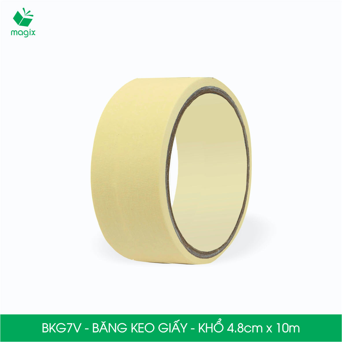 BKG7V - Block 3 cuộn băng keo giấy khổ 4.8cm x 10m - Băng dính giấy viết được, chặn màu sơn