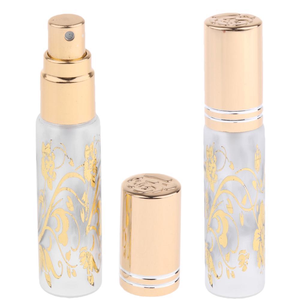 2X 10ml Refill Perfume Spray Bottl Empty Flower Printing Container