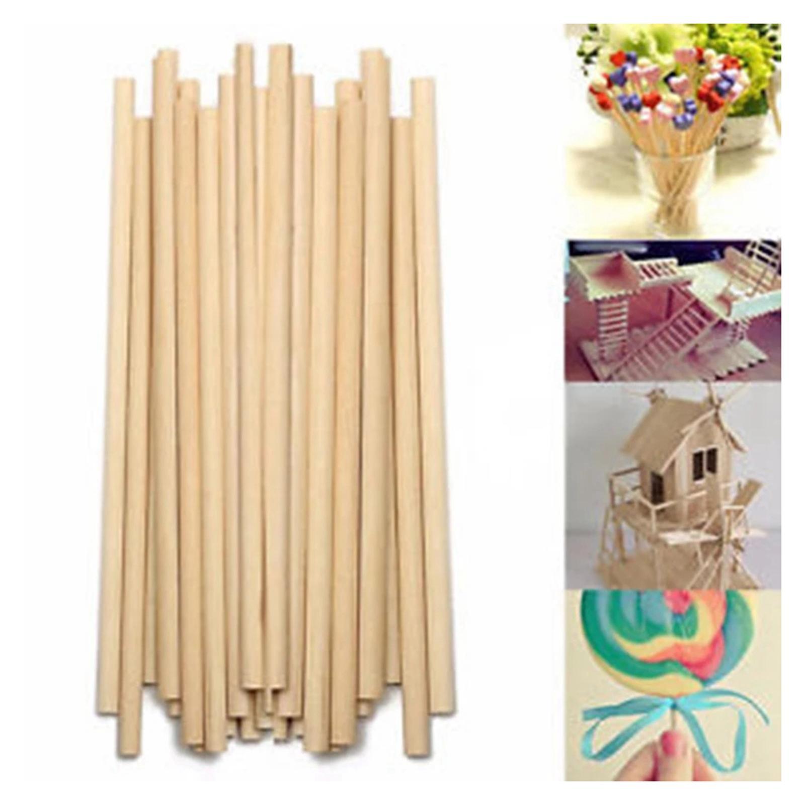 Wooden Pieces Wood Sticks Dowels Rod Round Shaped – Unfinished Wood Easy to Paint, Stain, Embellish – Perfect for Art Craft Project, Natural