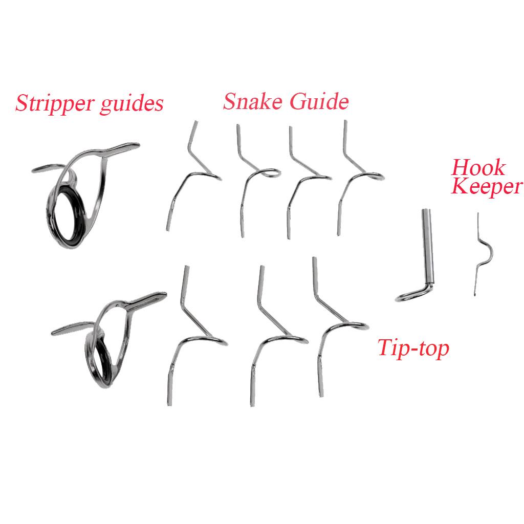 Fly Fishing Rod Guide Tip Repair Kit Set DIY Eye Rings Different Size Stainless Steel Frames Fly Rod Guide Set