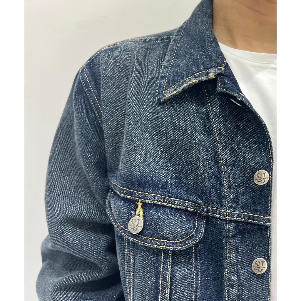 Áo khoác Jeans Dáng Ngắn JK2_ Áo bò nam siêu đẹp, chất vải Jean cotton cao cấp thương hiệu Sam