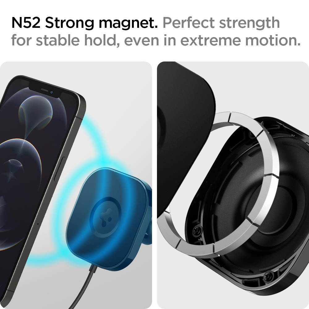 Sạc Mag Xe Hơi Spigen OneTap Pro Wireless Magnetic Car Charger Dashboard - Hàng Chính Hãng