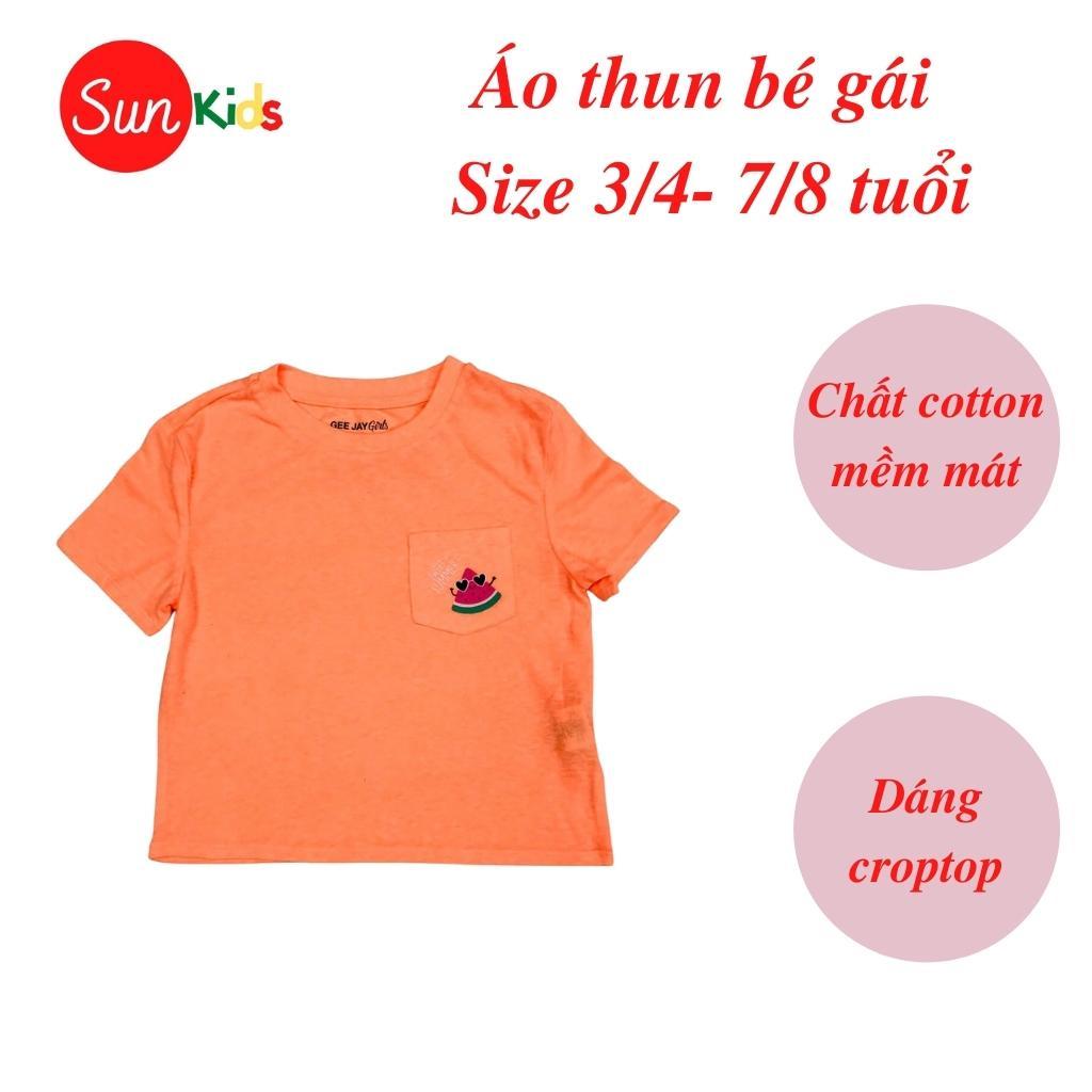 Áo thun cho bé gái, áo phông bé gái chất cotton mềm mát, size 3/4 - 7/8 tuổi - SUNKIDS