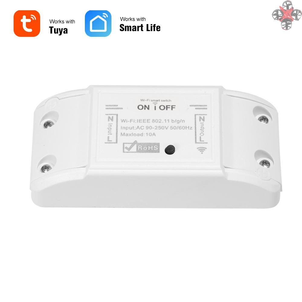 CTOY Tuya WiFi Smart Switch 10A/2200W Wireless Remote Switch Timer APP Control Universal Smart Home Automation Module Voice Control Compatible with Amazon Alexa & for Google Home for Electric Appliances