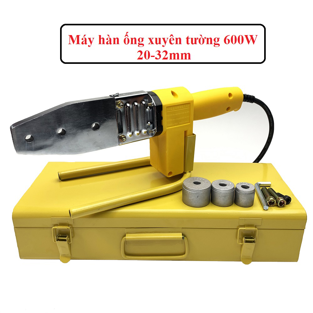 Máy hàn nhiệt, hàn đa năng các loại ống nhựa chịu nhiệt PP-R, PE, PPC, công suất 600W, tản nhiệt mang cá, Tự động chỉnh nhiệt, đầu hàn 20-25-32mm