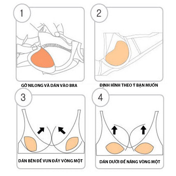 Miếng dán tim độn áo lót nâng ngực - Độn ngực áo bơi