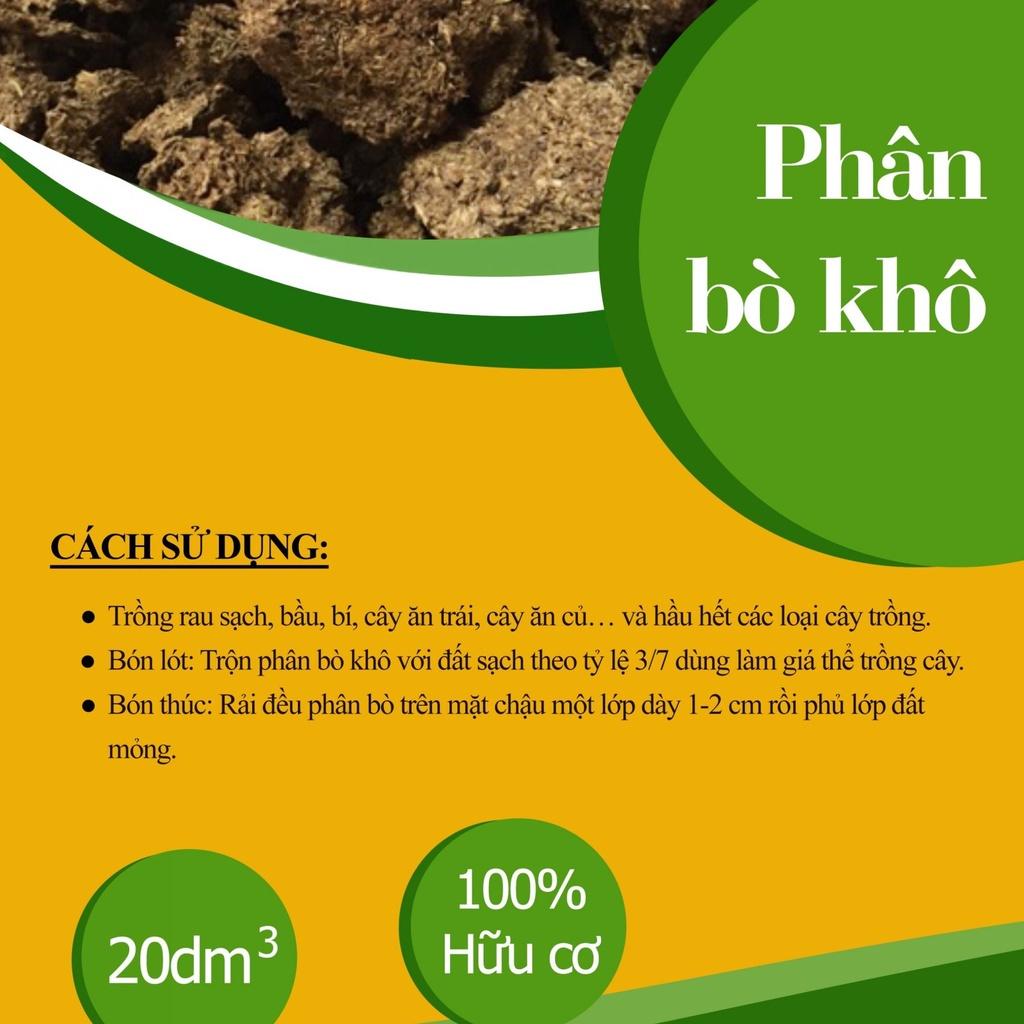 Gói 2kg Phân bò khô sạch chuyên dùng cho rau sạch, cây trồng - Anh nông chính hiệu