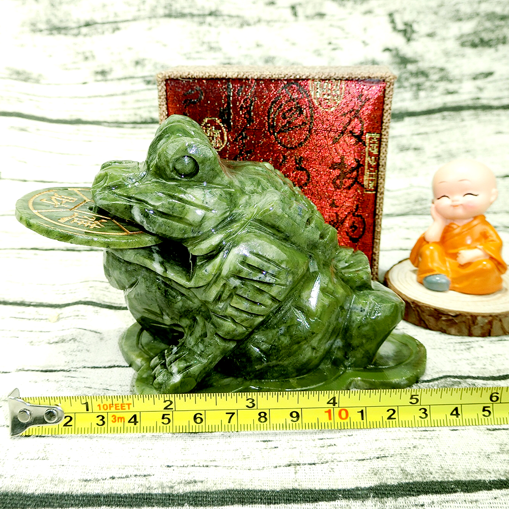 Tượng Thiềm Thừ Phong Thủy Ngậm Tiền Đá Caxidon - Tài Lộc Vào Nhà - Vượng Khí Xung Túc