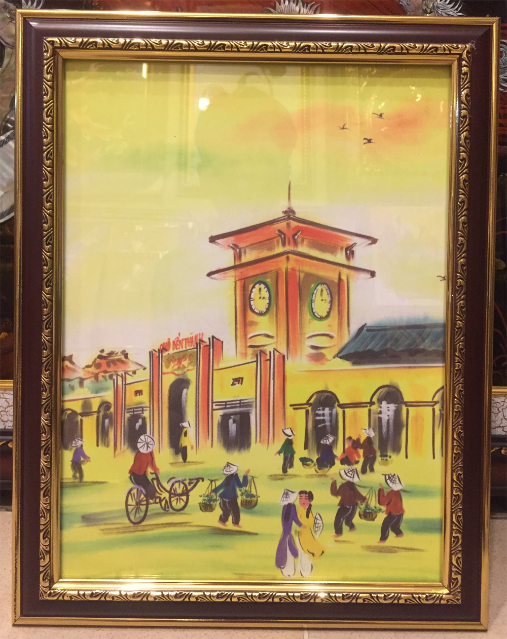 Tranh in lụa, bộ 3 tấm bắc - trung - nam