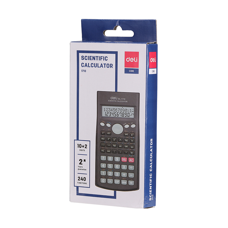 Máy tính kỹ thuật Deli 1710 Scientific Calculator 10+2 Digits Giao màu ngẫu nhiên