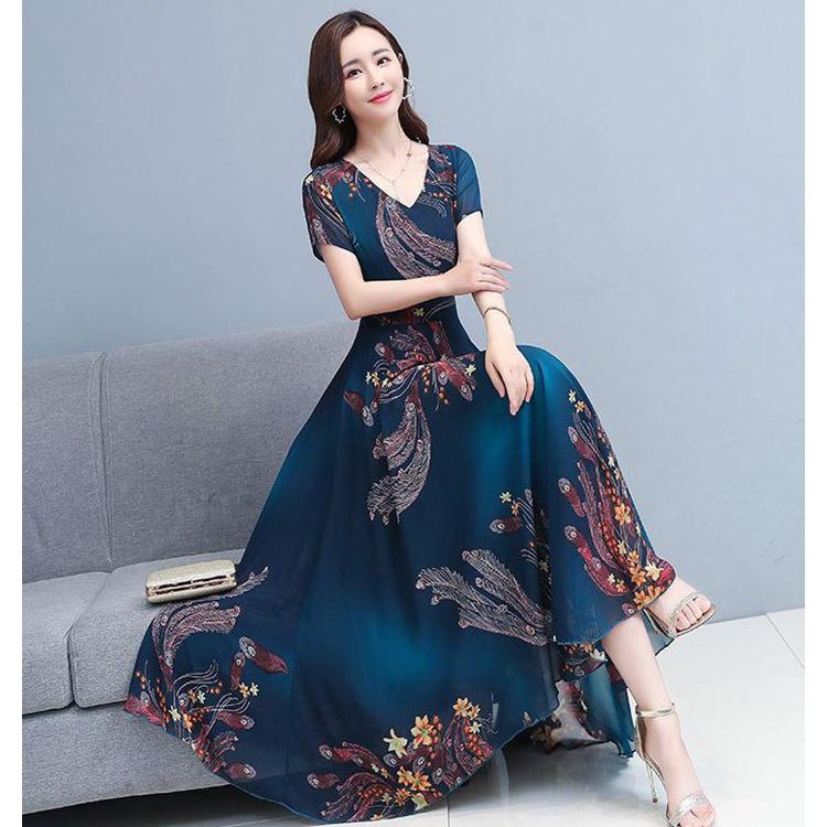 Đầm maxi họa tiết cao cấp