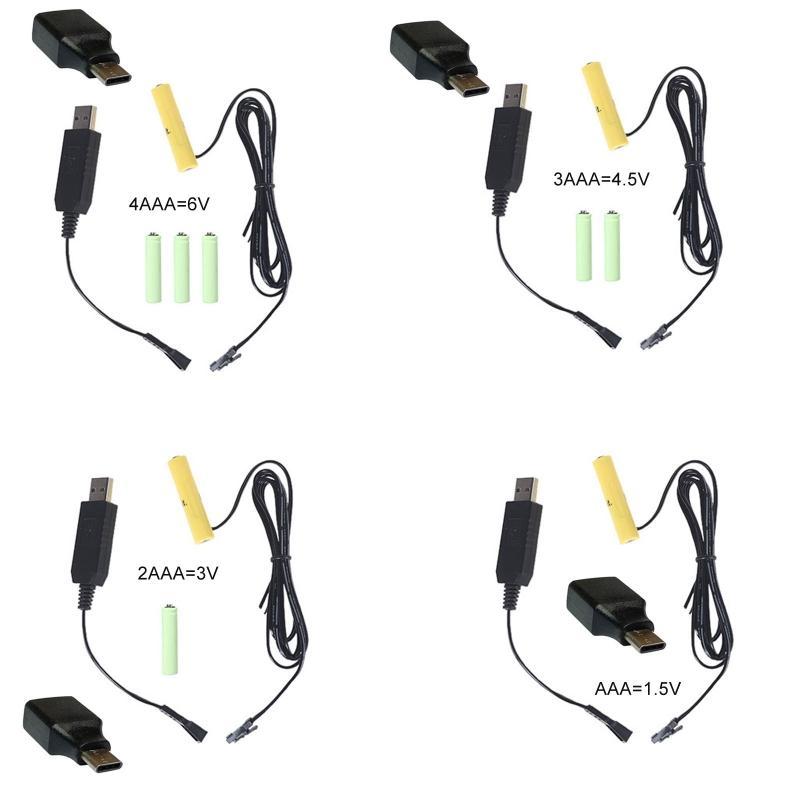 Tái sử dụng pin giả AAA giả có thể tháo rời USB/loại C cho pin AAA, thay pin AAA cho Đồ chơi LED