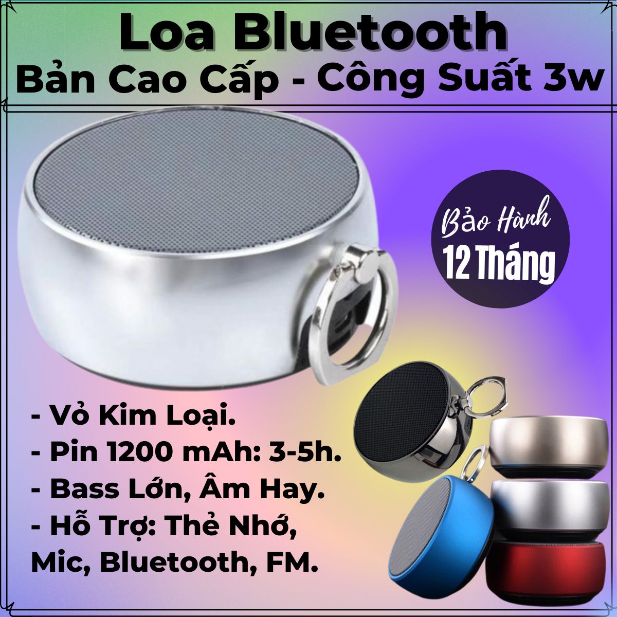 Loa Bluetooth Cao Cấp, Bass Cực Mạnh, Âm Thanh Vòm 360 Độ - Dung Lương Pin Khủng 1200mAh - Chống Nước IPX6